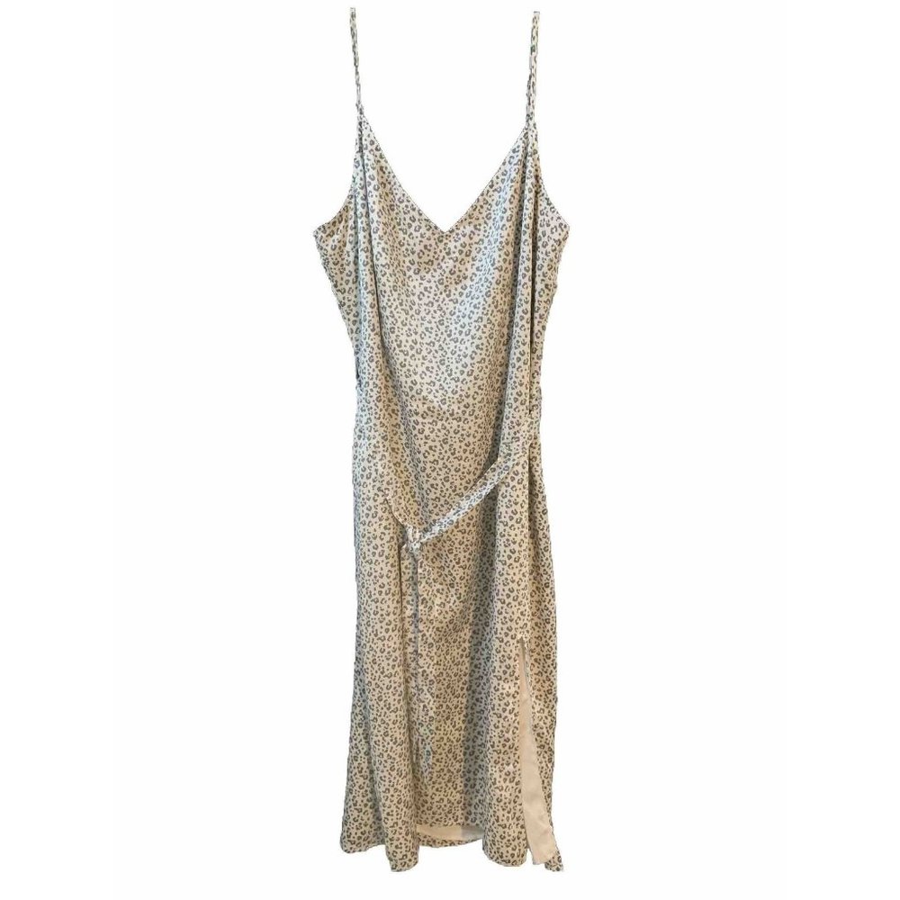 Abercrombie and Fitch Gray Leopard Print Slip Dress Adjustable Strap Size XL NWT - Picture 2 of 7